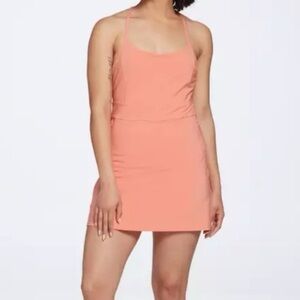 Calia Performance Dress‎ Flush Pink Orange Creamsicle Y Back Size M